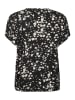 Kaffe Kurzarm-Bluse KAbeathe Loose fit in Black / Chalk Graphic