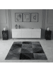 KADIMA DESIGN Teppich Kurzflor Waschbar Karo INN Strapazierfähig OEKO-TEX in Schwarz