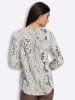 Heine Jersey-Bluse in hellgrau-ecru-bedruckt