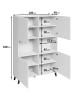 Feldmann-Wohnen Highboard Phuket Weiß gerillt 120 / 39 / 168 cm