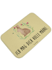Mr. & Mrs. Panda Badteppich Hase Sitzen mit Spruch in Gelb Pastell