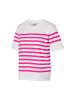 Mart Visser Caroline Tensen Elba Streifen-T-Shirt Weiß/Fuchsia