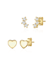 Glanzstücke München Ohrstecker Herz Sterling Silber Zirkonia in gelbgold