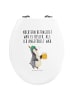 Mr. & Mrs. Panda Motiv WC Sitz Pinguin Bier mit Spruch in Weiß