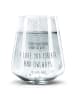 Mr. & Mrs. Panda Trinkglas Eule Zufrieden mit Spruch in Transparent