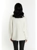 faina Damen Strickjacke Mit Perlen in Weiss