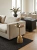 KADIMA DESIGN Runder Beistelltisch in Mattgold, lackiertes Aluminium, 33x33x53 cm