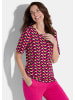 GOLDNER Shirt in pink / aubergine / pfirsich / gemustert