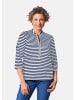 GOLDNER Kurzgröße:  Sportives Ringelshirt in Longform in weiß / marine / geringelt