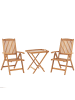 Beliani 3-tlg Bistro Set JAVA in Braun
