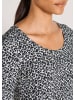 MADELEINE Halbarmshirt mit Animal-Print in grau / schwarz