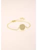 Hey Happiness Vergold. Armband Lebensblume Edelstahl in Gold - (L) 16-21 cm