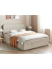 Beliani Doppelbett RENNES in Beige/Schwarz/Schwarz - (W) 170 x (H) 101 x (L) 220 cm