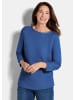 GOLDNER Eleganter Baumwollpullover, Halbarm in royalblau