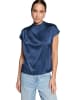 Zero  Satin-Bluse mit Kragen in Sargasso Sea