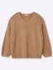 sheego Langarm-Pullover in camel-meliert