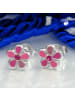Gallay Ohrstecker Ohrring 6,5mm Kinderohrring Blume pink-lackiert Silber 925 in silber