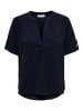 JACQUELINE de YONG Top Kurzarm Bluse Stilvolles Rundhals Hemd in Navy