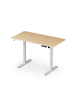 relaxdays Höhenverstellbarer Schreibtisch in Natur/ Weiß - (B)120 x (H)120 x (T)60 cm