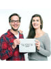 Mr. & Mrs. Panda Mauspad Alle verrückt hier. Komm... mit Spruch in Aquarellblau