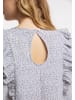 DreiMaster Vintage Damen Blusenshirt in Blau Wollweiss