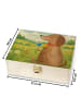 Mr. & Mrs. Panda Holz Teebox Hund Blume Design ohne Spruch in Weiß