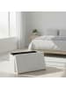 relaxdays Sitzbank in Weiß - (B)76 x (H)38 x (T)38 cm