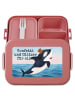 Mr. & Mrs. Panda MEPAL Bentobox Orca Zylinder Design mit Spruch in Rot Pastell