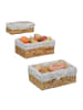 relaxdays 3 tlg. Brotkorb-Set in Natur/ Creme