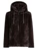 Betty Barclay Plüschjacke mit Kapuze in Dunkelbraun