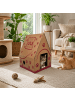 UNUS Katzenhaus Pappe Madame Miez 48x39,5x31,5cm in Braun