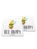 Mr. & Mrs. Panda Gläseruntersetzer Biene Happy mit Spruch in Weiß