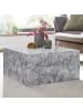 KADIMA DESIGN Couchtisch MONOBLOC 60x30x60 cm Hochglanz mit Marmor Optik Weiß in Grau