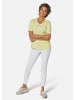 GOLDNER Kurzgröße:  T-Shirt Basic Baumwollshirt mit kurzem Arm in gelb