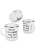 Mr. & Mrs. Panda Camping Emaille Tasse Spruch Sekretärin Herz mi... in Weiß