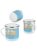Mr. & Mrs. Panda Emaille Becher Junggesellenabschied Eskalation ... in Sky Blue
