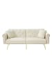 ABRIHOME 2er Schlafsofa mit Schlaffunktion in Samt - Beige