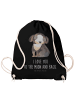 Mr. & Mrs. Panda Stofftasche Hund Entspannen mit Spruch in Schwarz