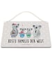 Mr. & Mrs. Panda Deko Schild Koala Familie zwei mit Spruch in Grau Pastell