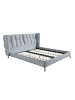 Angel Cerdá Bett 7211 in Hellblaues Grau / Dunkler Stahl – (B)239 x (H)234 x (T)109 cm