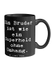 Mr. & Mrs. Panda Kaffeetasse Spruch Bruder Superheld mit Spruch in Schwarz