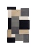 KADIMA DESIGN Wollteppich handgetuftet, geometrisch, rutschfest, Teppich Wolle in Grau-Beige