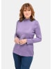 GOLDNER Kurzgröße:  Strickpullover mit Stehbundkragen in flieder
