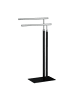 relaxdays Handtuchständer in Schwarz/ Silber - (B)44 x (H)78 x (T)20 cm