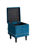 Beliani Pouf LORETTO in Blau - (W) 37 x (H) 40 x (L) 37 cm