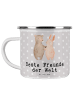 Mr. & Mrs. Panda Blechbecher Hase Beste Freunde der Welt mit Spruch in Grau Pastell