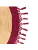 Beliani Geflochtener Teppich MARTS in Beige/Rot - (W) 200 x (L) 200 cm