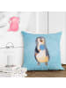 Mr. & Mrs. Panda Deko Kissen Pinguin Lolli ohne Spruch in Eisblau