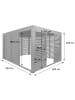 MCW Pergola L46 mit 7x Lamellenpaneel 7x Schiebetüren, Anthrazit