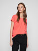 Vila Basic T-Shirt Kurzarm Fledermausärmel VIDREAMERS in Coral Pink
